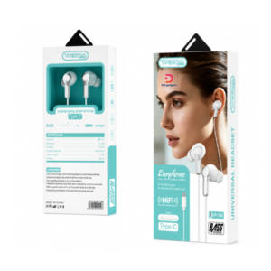 Treqa®EP-788 Type-C Hi-Fi Wired Earphones with Microphone Silver-Black