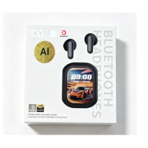 KY55®Ai TWS Wireless 5.49 with HD Touch Screen Sports Earbuds - Black