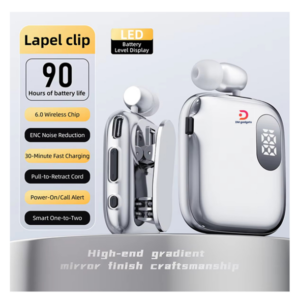 K91®Lavalier V6.0 ENC Clip-On Business Wireless Headset Noise Canceling 90H IPX4 Waterproof - Black