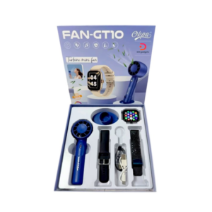 FAN-GT10®260301 Smartwatch set with wireless handheld fan – Black