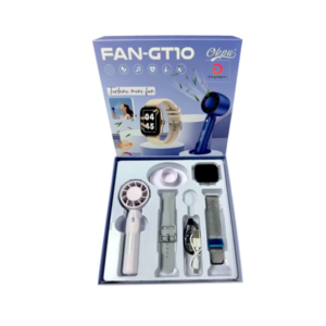 FAN-GT10®260301 Smartwatch set with wireless handheld fan – Grey