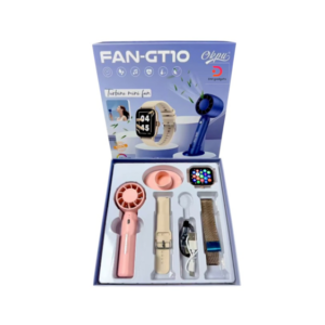 FAN-GT10®260301 Smartwatch set with wireless handheld fan – Beige