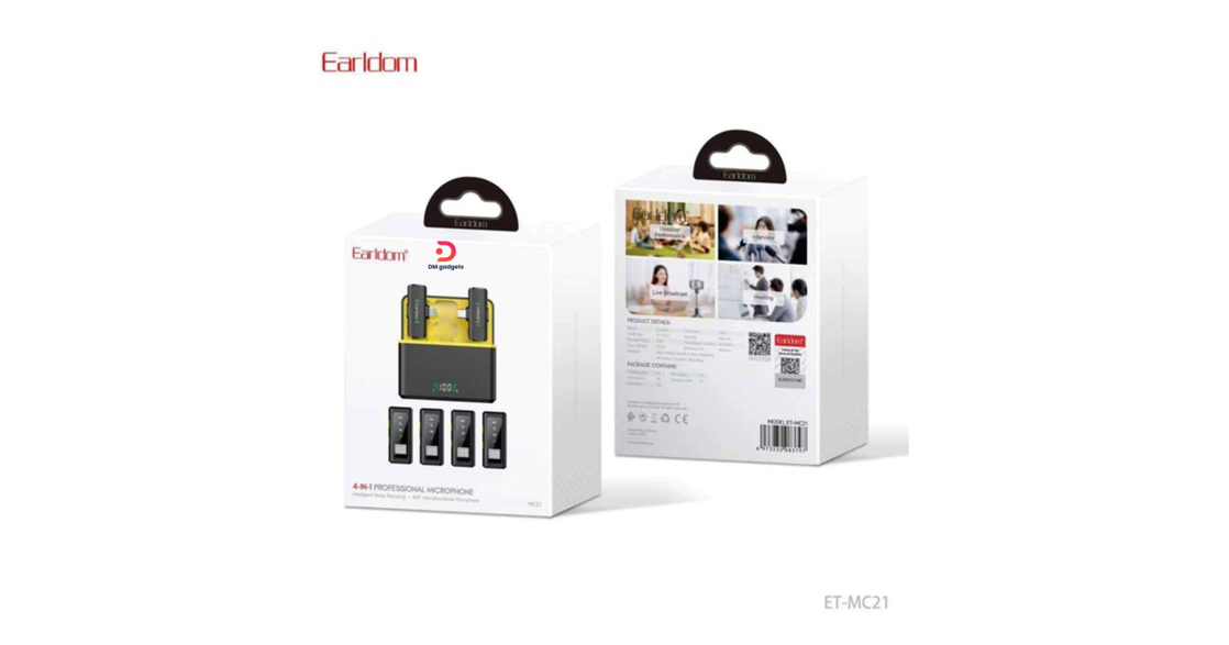 Earldom®ET-MC21 4 in 1 Professional Microphone with Case-Display – Black