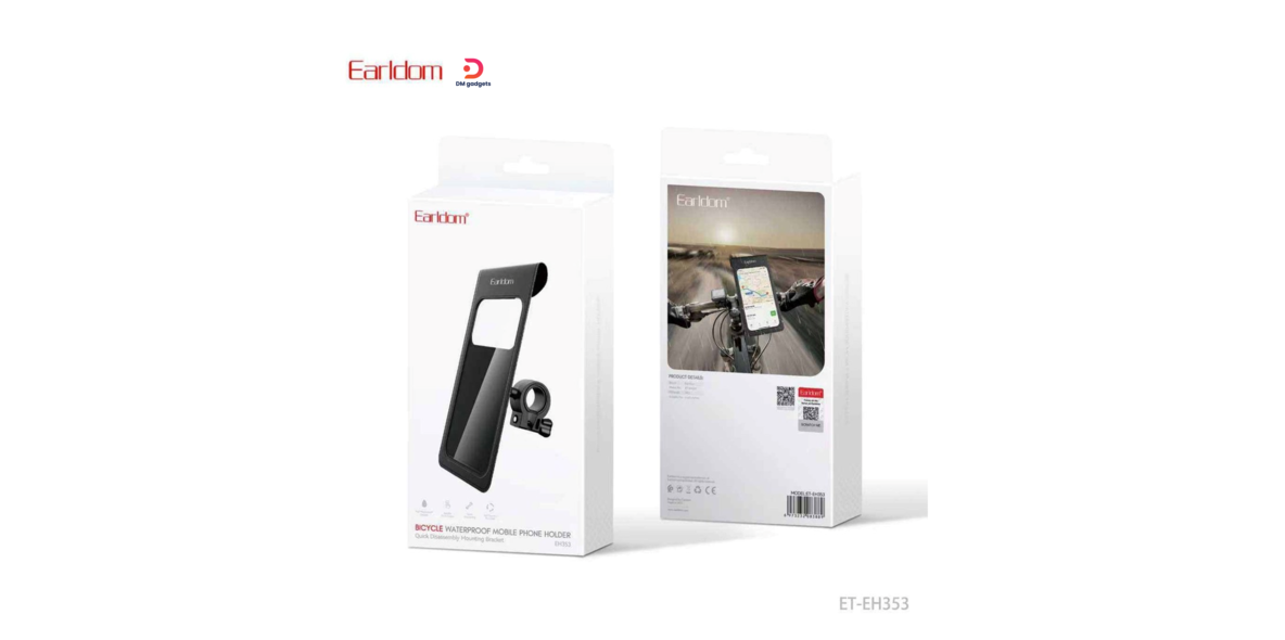 Earldom®ET-EH353 Bicycle + Motorcycle Waterproof Mobile Phone Holder 360° Rotation - Black