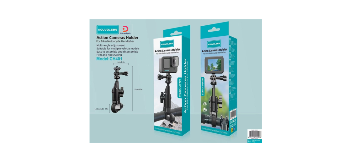 Kouvolsen®CH401 Bike/Motorcycle Handlebar Action Cameras Holder - Black