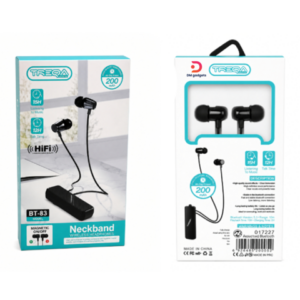 Treqa®BT-83 -Bluetooth Neckband Wireless Earphones with Magnetic Earbuds