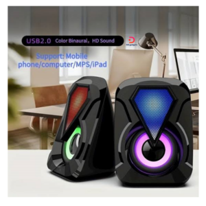 Kouvolsen®KOS-26003 LED Mini USB Digital Computer/Laptop/Tablet Speaker - Black