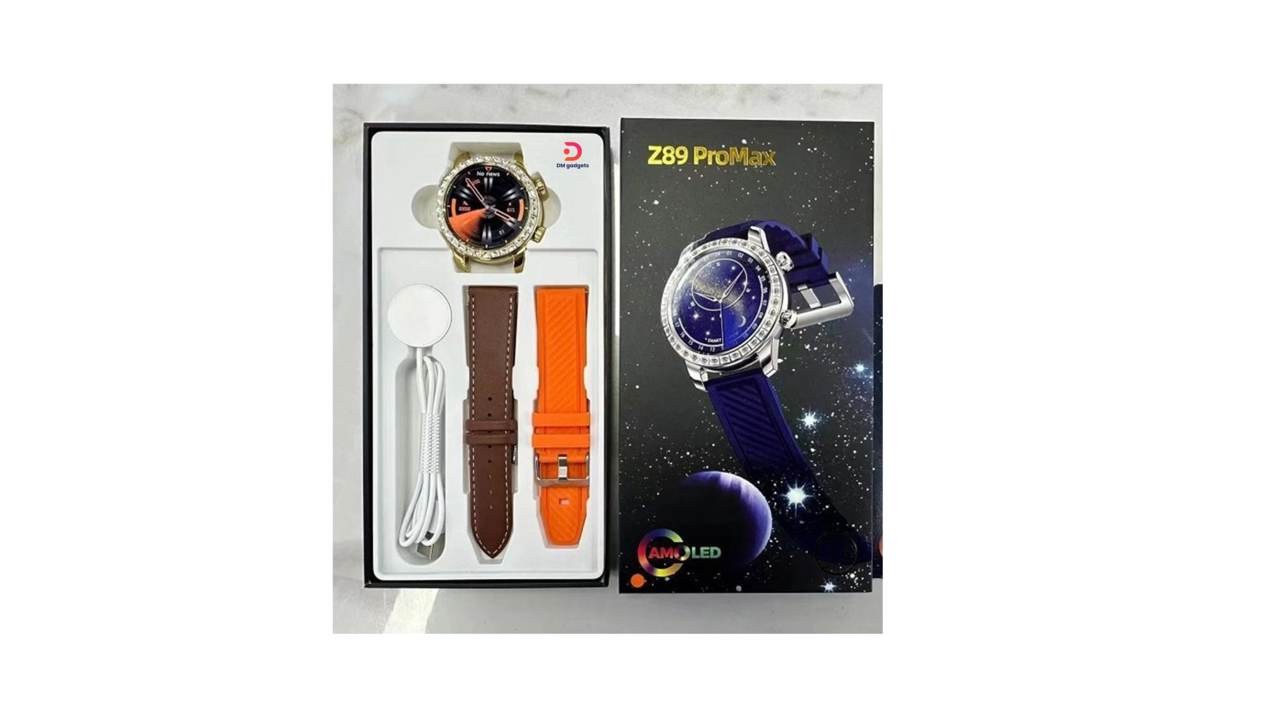 Z89®PRO MAX Smartwatch with 2 straps – Orange/Brown - Image 2