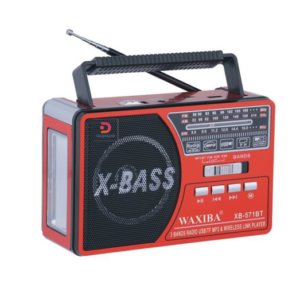 WAXIBA®XB571BT AM/FM/SW 3 Bands Rechargeable Radio USB/TF MP3+Wireless Link Player -Red