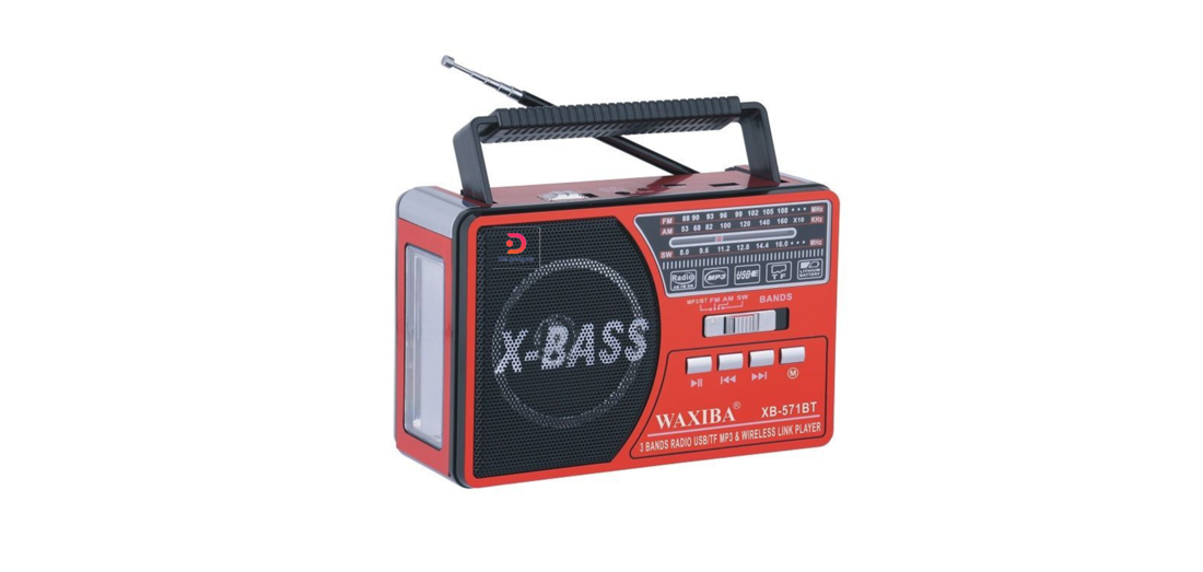 WAXIBA®XB571BT AM/FM/SW 3 Bands Rechargeable Radio USB/TF MP3+Wireless Link Player -Red