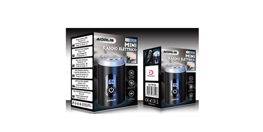 AORLIS®AO-78154 Mini Electric Shaver with Digital Display, 3.7V,5W