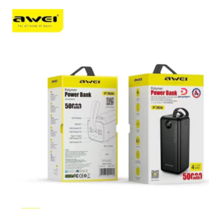AWEI®P36K 50.000mah – 4USB-A+1USB-C 22.5W Powerbank - Black