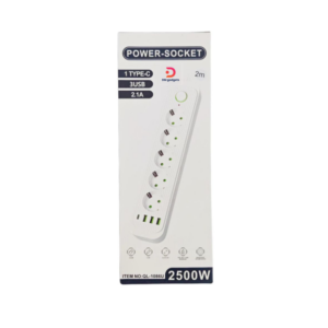 QL®1086U 5-Outlet Power Strip with 3 USB-A & 1 USB-C Ports, 2M Cable, 2500W – White