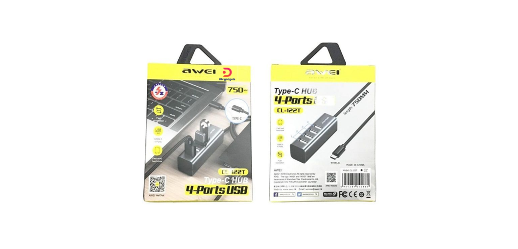 AWEI®CL-122T Type-C Hub with 4 -Ports USB-A