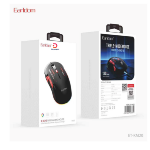 Earldom®KM20 Triple-Mode Wired/2.4GHZ/BT 7 Keys RGB Gaming Mouse - Black