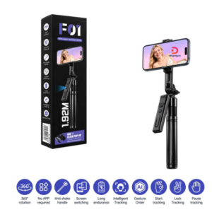 F01®Smart Intelligent Selfie Stick Tripod, 1.92 m - Black