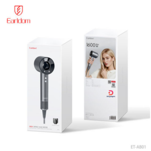Earldom®AB01 Professional High Speed Hair Dryer 1600W-3 Speed-hot Cold Air Mode Silver-Black