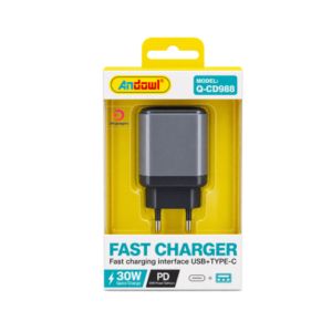 Andowl®Q-CD988 30W PD Charger with USB + Type-C