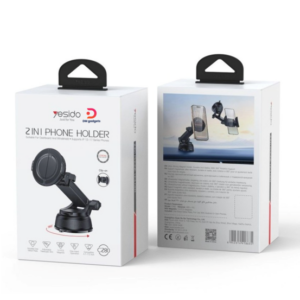Yesido®C280360 Degrees 2 in 1 Clip and Magnetic Car Suction Cup Dashboard Phone Holder - Black