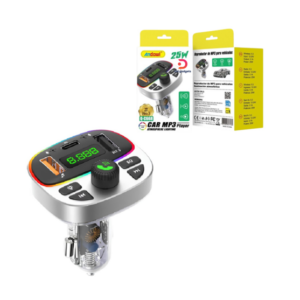 Andowl®Q-C668 2 USB + Type-C 25W - Bluetooth Car FM Transmitter MP3 Player