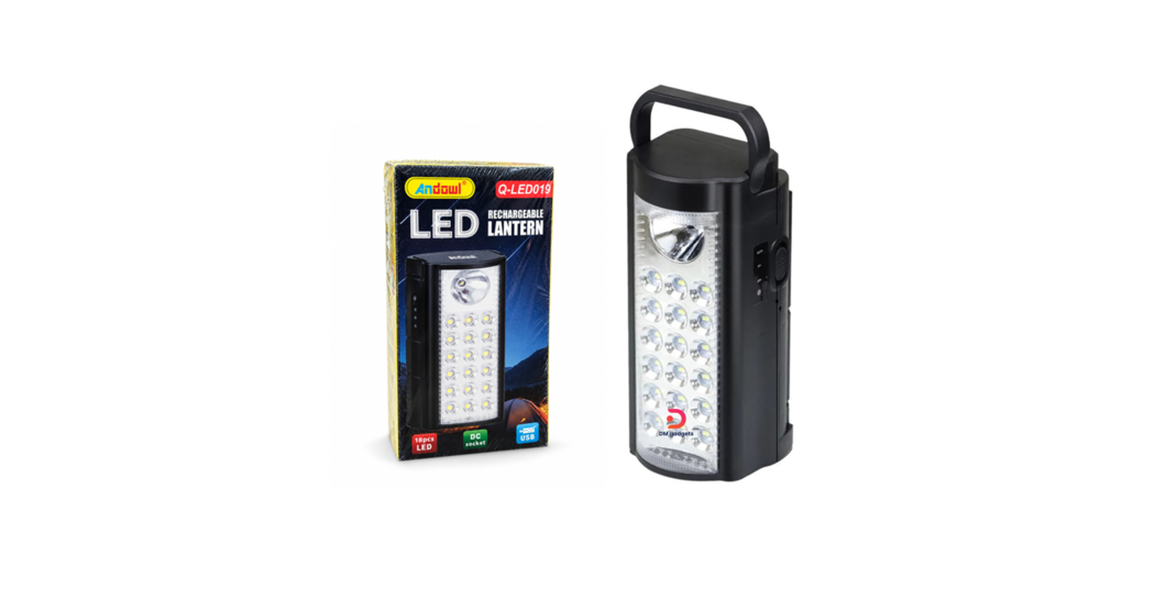 Andowl ®Q-LED019 Rechargeable LED Lantern 18 LED with USB 6V 4Ah