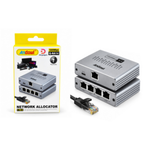 Andowl®Q-NA14 Gigabit Ethernet 1-to-4 Network Splitter, 1000 Mbps