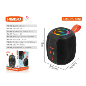 KIMISO®KMS-292 Wireless Bluetooth V5.4 Mini Speaker 5W - black