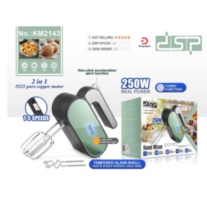 DSP®KM2143 250W Hand Mixer 5 Speed Turbo boost Function