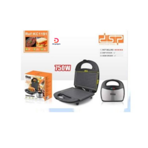 DSP®KC1191 2-Slice Toaster 750W– Grill Silver-Black